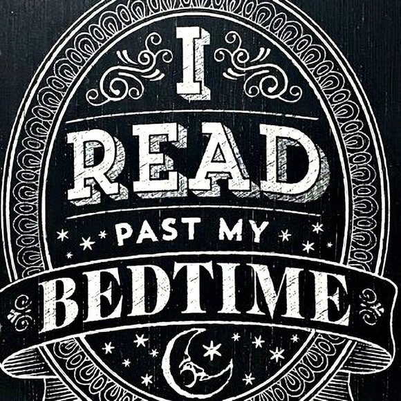 I Read Past My Bedtime Literary Wooden Box Art EUC - Picture 2 of 8